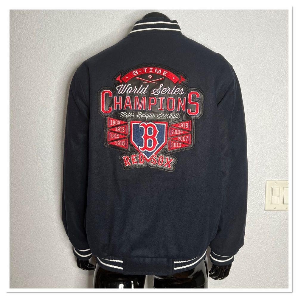 GIII Sports by Carl Banks Men’s 8 X World Series Red Sox Varsity Jacket Sz L NWT - Picture 6 of 11